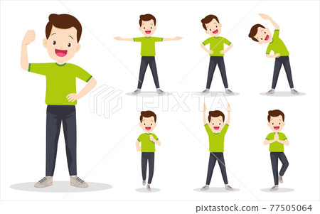 bundle set of man on exercise various actions 77505064