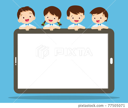 Students Boy and Girl online learning concept Students Boy and Girl online learning concept 77505071