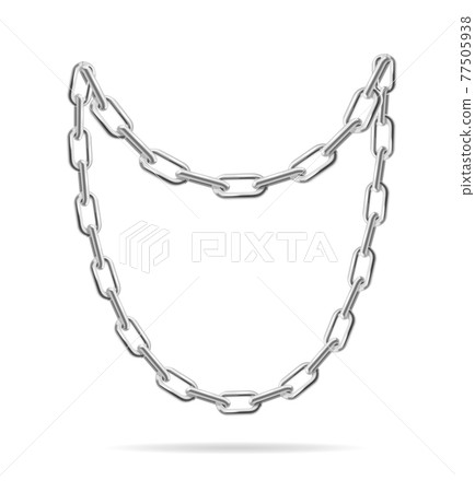 Realistic Detailed 3d Silver Chain Set. Vector Realistic Detailed 3d Silver Chain Set. Vector 77505938