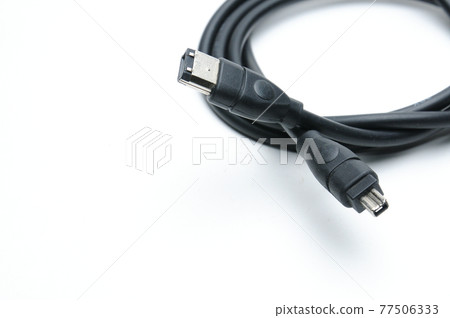 Cable with 1394 and iLink plugs on white background Cable with 1394 and iLink plugs on white background 77506333