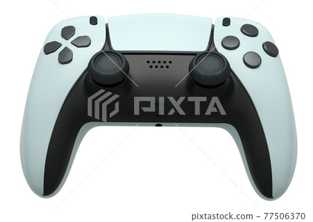 Realistic video game joystick on white background Realistic video game joystick on white background 77506370