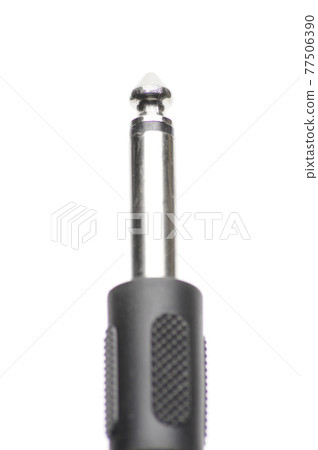 Audio cable with XLR and TRS jack connectors for microphones and professional audio equipment on a white background 77506390