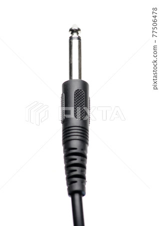 Audio cable with XLR and TRS jack connectors for microphones and professional audio equipment on a white background Audio cable with XLR and TRS jack connectors for microphones and professional audio equipment on a white background 77506478