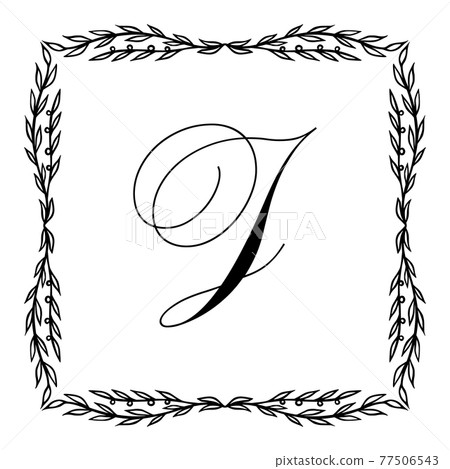 Beautiful Vintage Monogram Frame. Vector Ornate Calligraphic Design Element. 77506543