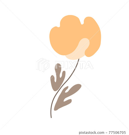 Floral element on traditional folk art ornaments. Isolated colorful scandy flowers. Scandinavian style. Sweden nordic style. Vector illustration 77506705