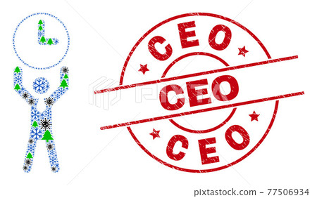 Ceo Textured Stamp and Time Manager Composition of Virus Winter Items 77506934