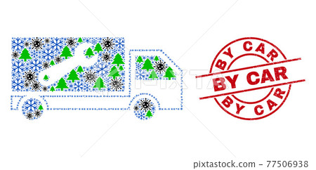 By Car Distress Stamp and Repair Lorry Collage of Covid Winter Icons By Car Distress Stamp and Repair Lorry Collage of Covid Winter Icons 77506938