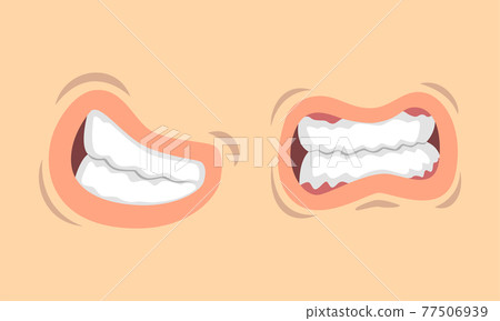 Upper and Lower Lips of Mouth Curving in Different Gestures Vector Set 77506939