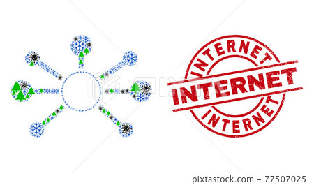 Internet Scratched Watermark and Node Links... - Stock Illustration ...