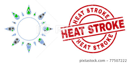 Heat Stroke Grunge Stamp and Sunshine Composition of Coronavirus Winter Items Heat Stroke Grunge Stamp and Sunshine Composition of Coronavirus Winter Items 77507222