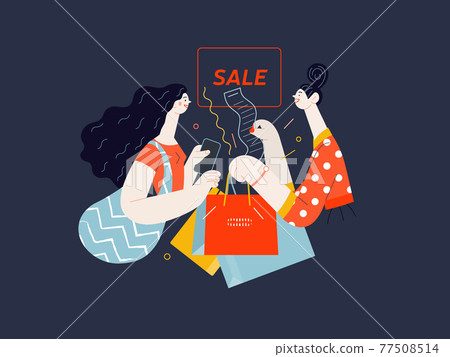 Discounts, sale, promotion. Flat vector modern illustartion 77508514