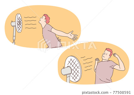 Suffering from heat concept 77508591