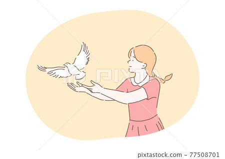 Freedom, peace, harmony, release, kindness concept Freedom, peace, harmony, release, kindness concept 77508701