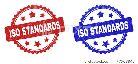 ISO STANDARDS Rosette Stamps Using Grunge Surface ISO STANDARDS Rosette Stamps Using Grunge Surface 77508843