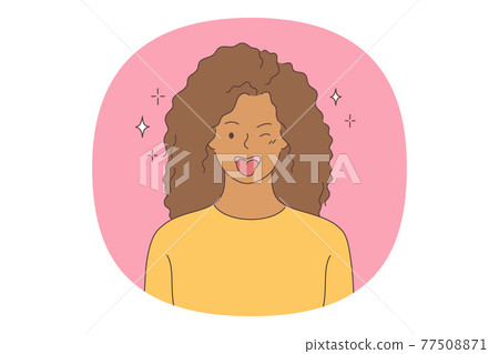 Woman expressing positive emotions concept 77508871