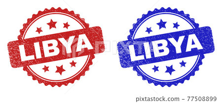LIBYA Rosette Stamp Seals Using Unclean Surface LIBYA Rosette Stamp Seals Using Unclean Surface 77508899