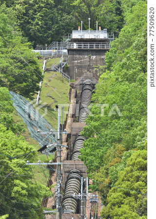 水力發電廠 Azumi 發電廠 兵庫縣紫蘇市伊波河取水 77509620