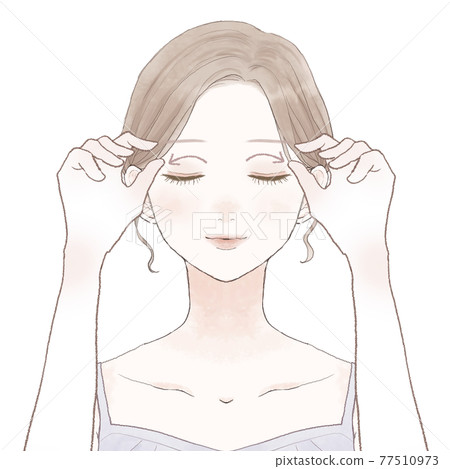 按摩眼睛的女人 77510973
