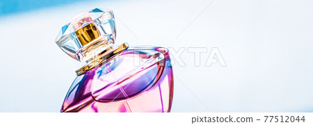 Perfume bottle on glossy background, sweet floral scent, glamour fragrance and eau de parfum as holiday gift and luxury beauty cosmetics brand design Perfume bottle on glossy background, sweet floral scent, glamour fragrance and eau de parfum as holiday gift and luxury beauty cosmetics brand design 77512044