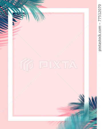 夏季框架材料與棕櫚葉-有多種變化 77512070