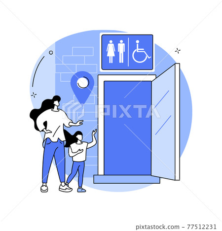 Public restrooms abstract concept vector illustration. Public restrooms abstract concept vector illustration. 77512231