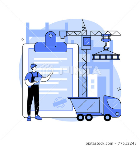 Building industry license abstract concept vector illustration. 77512245