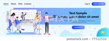 mix race people in masks performing in recording studio communication broadcasting coronavirus quarantine mix race people in masks performing in recording studio communication broadcasting coronavirus quarantine 77512510
