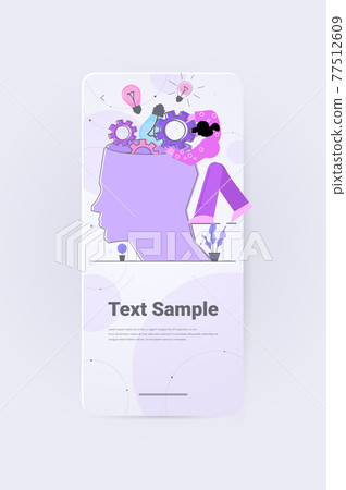 businesswoman putting cogwheels in open human head mental health thinking process brainstorming concept businesswoman putting cogwheels in open human head mental health thinking process brainstorming concept 77512609