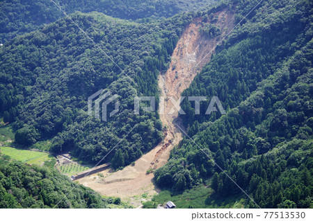 大雨導致山體滑坡 大雨導致山體滑坡 77513530