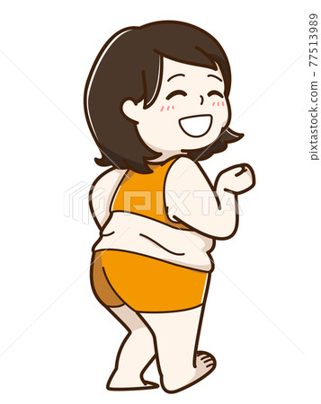 回頭一個微笑的豐滿女人的BoPo插圖 回頭一個微笑的豐滿女人的BoPo插圖 77513989