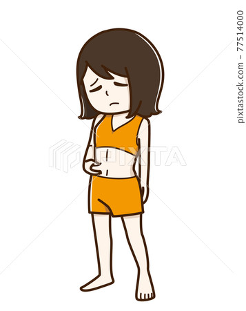 捏腹部肉的婦女 捏腹部肉的婦女 77514000