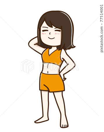 一個穿著訓練服擺姿勢的女人 一個穿著訓練服擺姿勢的女人 77514001