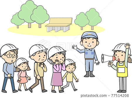 Evacuation drill of neighborhood association 77514208