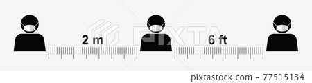 Social distancing icon. Social distancing. Keep distance in public society people to protect from COVID. Vector illustration 77515134