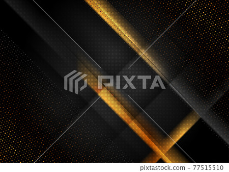 Black tech geometric background with golden dots - Stock Illustration ...