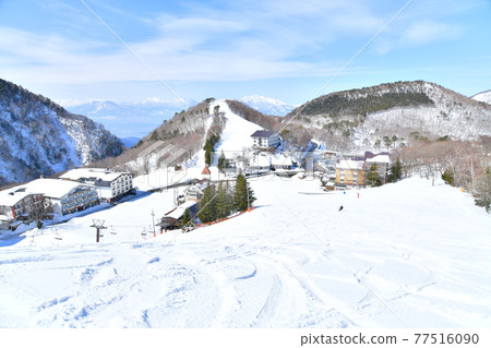 從志賀高原太陽谷滑雪場（長野縣山之內町）眺望妙高山 [2021.3] 77516090