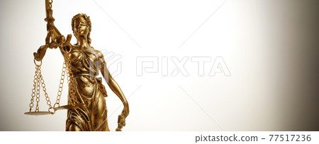 The Statue of Justice symbol, legal law concept. Filtered photo 77517236