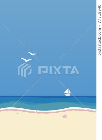 Summer seaside postcards Summer greetings Vector illustrations Additional 3mm for printing 77518940