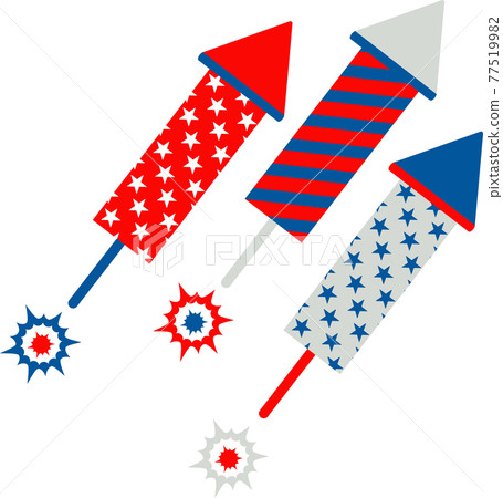 Fireworks flat vector icon. Independence day of USA. July fourth Fireworks flat vector icon. Independence day of USA. July fourth 77519982