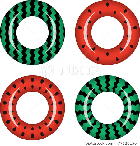 Watermelon float illustration set Watermelon float illustration set 77520150