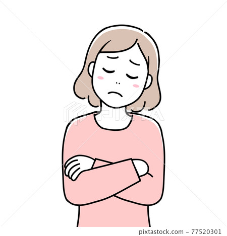 Facial expressions of adult women-worried,... - Stock Illustration ...