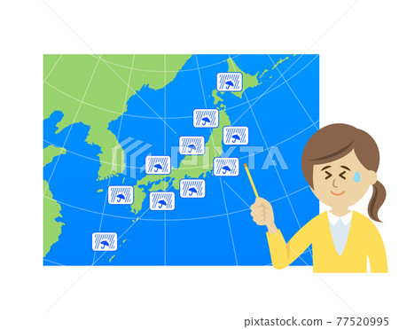 Illustration image of weather forecaster and rainy season Illustration image of weather forecaster and rainy season 77520995