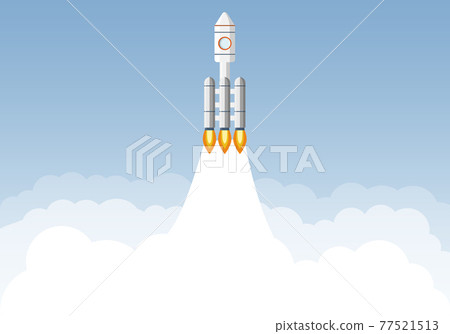 Rocket takes off into outer space Rocket takes off into outer space 77521513