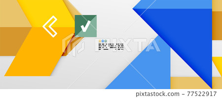 Shiny color triangles and geometric shapes vector abstract background 77522917