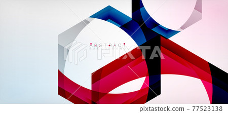 Transparent hexagons geometric shapes abstract background 77523138