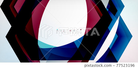 Vector color hexagons geometric abstract background 77523196
