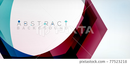 Transparent hexagons geometric shapes abstract background 77523218