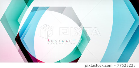 Vector color hexagons geometric abstract background 77523223
