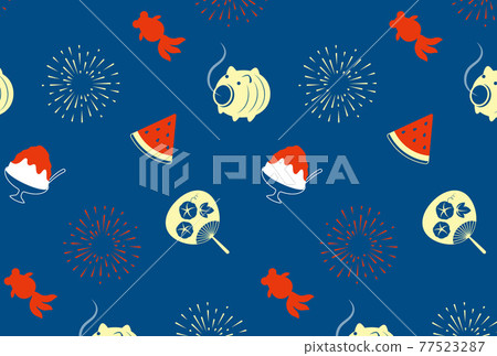 Japanese summer icon seamless pattern Japanese summer icon seamless pattern 77523287