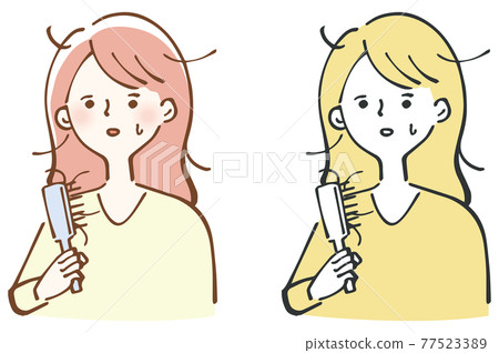 掉頭髮關心婦女例證 77523389